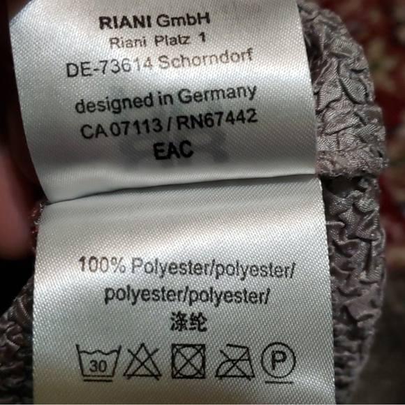 Riani grey and coral striped dress size 14 - Picture 6 of 7